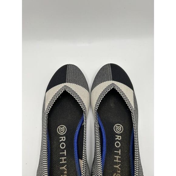 Rothy's The Flat Captoe Black Color Block Knit Fabric Ballet Flats Womens US 6.5 - Picture 6 of 7